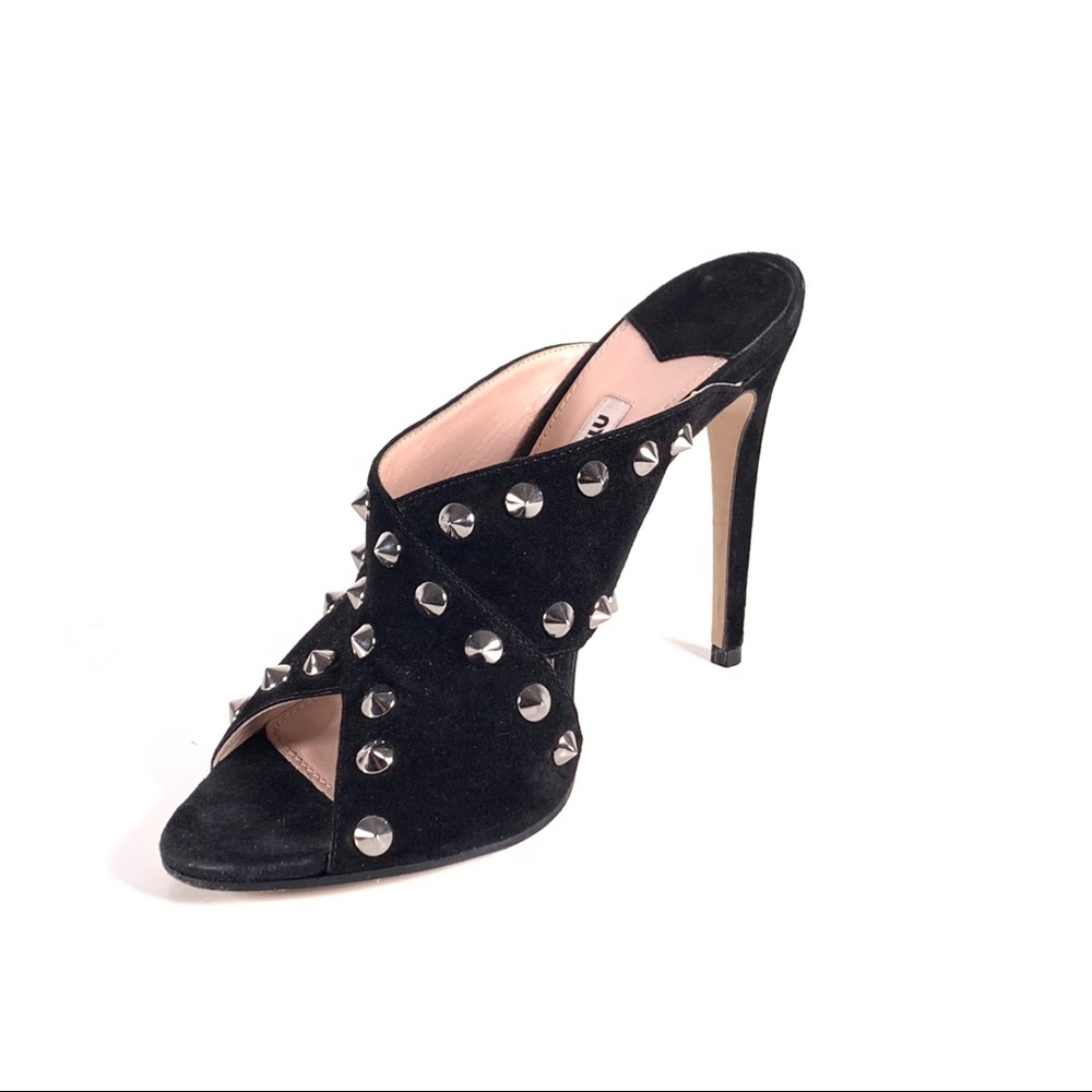 Miu Miu Crossover Sandal Heel Slip On Mules